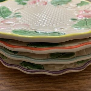 Vintage fruit/ veggie side plates set of four